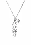 Elli Halskette Damen Feder Anhänger Boho mit Kristall in 925 Sterling Silber