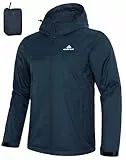 Pioneer Camp Herren Regenjacke mit Kapuze - Wasserdicht & Winddicht - Leichte Fahrradjacke für Outdoor, Radfahren & Alltag, Marineblau, XXL