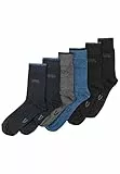 camel active Herren Socken 6er-Pack - Schwarz, Grau, Blau - hochwertige Strümpfe aus biologischer Baumwolle für Freizeit, Arbeit und Sport - passend für alle Schuhe Mehrfarbig menswear-43-46