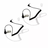 UAYESOK Schallschlauch Ohrhörer 3,5mm Hören Only, 1 Pin In-Ear Funk Kopfhörer Headset Security Hörschlauch mit Ohrstöpsel Transparent inkl. Halteclip für Motorola Kenwood Yaesu Funkgerät (2 Stück)