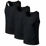 FALARY Premium Unterhemd Herren aus Bambusviskose 3er-Pack - Leichte atmungsaktive Sport Unterhemden Ohne Etikett, 4-Wege-Stretch Muskelshirts für Fitness & Freizeit, Schwarz, L