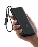 Baseus FC41 100W 20000mAh Powerbank Laptop, Schnellladen Power Bank mit 2 Integriertem USB-C Kabel, Externe Handyakkus für MacBook Pro, iPhone, Dell, HP, SteamDeck, Samsung, Schwarz