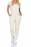 ONLY Damen Jeans Overall Latzhose mit Trägern ONLPercy gerades Bein 15283285 Ecru S/32