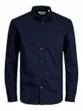 JACK & JONES Herren Freizeit Hemd JPRBLACARDIFF Slim Fit Schwarz Blau Weiss, Größe:XS, Farbe:Navy Blazer Slim FIT 12201905