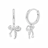NOELANI Creolen 925 Sterling Silber Damen Ohrschmuck, 2,4 cm, Silber, Schleife, Kommt in Schmuck Geschenk Box, 2039647