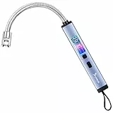 SUPRUS Electric Candle Lighter Windproof Rechargeable USB-C with Digital Battery Display Ambient Lighting Safety Switch 360° Flexible Neck Flameless Plasma
