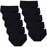 Domee Teenager Unterhosen Mädchen Unterwäsche Slip Baumwolle 10er-Pack Schwarz 140-146 (Herstellergröße M)
