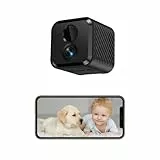 Mini Kamera, 4K HD WLAN Überwachungskamera Innen Für Live Übertragung Handy APP, mit 3-Tage-Cloud-Speicher, adaptivem Standby, Fernsteuerung, Nachtsicht, Bewegungserkennung, 60 Tagen Akkulaufzeit