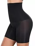 CMTOP Bauchweg Unterhose Damen Hohe Taille Nahtlose Shapewear, Bauchkontrolle Shaping Miederhose mit Bein Oberschenke Hip,Stark Formend Schlankmachend Miederpants,Figurformend Unterwäsche(Schwarz,XL)