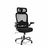 hjh OFFICE XXL Drehstuhl bis 220 kg belastbar Instructor T I PRO Stuhl Schwerlast Bürostuhl, Stoff/Netz Schwarz/Titan 691003