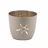 Seaside No.64 - Maritime Windlichter Baltic aus Metall mit ausgestanzten Motiven - Verschiedene Farbkombinationen für Teelichter & Stumpenkerzen in Haus und Garten (Sonne - Sand, Gold)