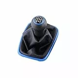 NICOLIE 5/6 Gang Schaltknauf Hebel Shifter Gaitor Stiefel Pu Leder Kompatibel Mit Vw 2003-2008 Golf 4 Iv Mk4 GTI R32 Jetta - 6-Gang-Blau