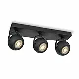 LED Deckenleuchte Design/Modern/Industrial Inkl. 3x austauschbare DIM LED GU10 6W warmweiß LED geeignet für alle Innenräume IP20 LED DEKRA Zertifiziert Deckenstrahler schwarz NOP, Wohnzimmerlampe