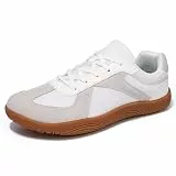 GemChve Barfuß Sneaker Herren Damen Breite Zehenbox Barfußschuhe Leichte Traillaufschuhe Atmungsaktiv rutschfest Alltagsschuhe Outdoor Walkingschuhe WhiteGrey 38 EU