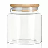 INCETUE Vorratsdosen Glas mit Deckel, 480ML Vorratsgläser mit Luftdicht Bambusdeckel, Deko Küche Glasbehälter für Müsli, Pasta, Nudeln, Mehl, Kaffeebohnen, Overnight Oats - Klein