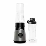 Bosch Mini-Standmixer, Smoothie Maker, Mini Highspeed-Mixer, bis zu 40.000 rpm, 450W, ToGo-Flasche, spülm.geeignete Teile, Made in Europe, VitaPower Serie 2 MMB2111S