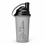 Protein Works | Extreme 360 Protein Shaker Flasche, Klar 700 ml mit Mixball aus Draht, Auslaufsicher & Robust, Schraubdeckel, Sicherheitsverschluss, Messskala