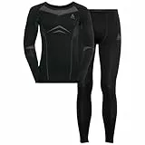 Odlo Thermounterwäsche Herren Fundamentals Performance Warm I Langarm Thermoshirt und Thermohose I Warme Skiunterwäsche