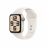Apple Watch SE (2. Generation) GPS + Cellular 40 mm Smartwatch mit Aluminiumgehäuse in Polarstern und Sportarmband in Polarstern (M/L). Fitness und Schlaftracker, Unfallerkennung, Herzfrequenzmesser