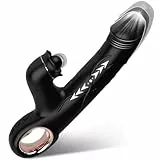 Rabbit Vibratoren mit Klitorisstimulation Vibration für Frauen, Dildo Vibrator Klitoris Stimulator für Sie G Punkt Sex Spielzeug für die Damen 10 Vib/Leck/Teleskop Analvibrator Erotik Paare (Schwarz)
