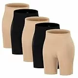 ATTLADY Damen Seamless Smooth Boyshorts Panties Shorts, 3Nude & 2Black, 4XL (5er Pack)