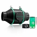 MARS HYDRO Smart 4 Zoll Inline-Ventilator mit variablem Geschwindigkeitsregler, Temperatur- und Luftfeuchtigkeitssensor, Belüftungsventilator für Hydroponics Grow Tent
