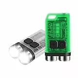 BORUIT V3 Mini Taschenlampe LED, 900 Lumen Schlüsselanhänger Taschenlampen mit Seitenlicht, IP65 wasserdichte magnetische Taschenlampe für Outdoor Notfall Camping Wandern (Fluoreszenz)