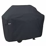 Classic Accessories Anpassbare Grillabdeckung - Schwarze Wasserdichte, Wetterfeste Abdeckung Mit Elastischen Schlaufen Und Belüftungsöffnungen - Für Gas- Und Kugelgrill, M,s (132 Cm L X 116 Cm H)