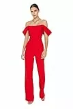 Trendyol Damen Einfarbig Gewebter Jumpsuit Overalls, rot, 38