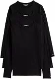 Tommy Hilfiger Herren Langarmshirts Basic, Schwarz (Black/ Black/ Black), L