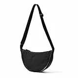 ANYWN Crossbody Bag Damen Halbmond Schultertasche, Hobo Casual Crossbody Bag, Einfarbige Tragbare Halbmond-Tasche Umhängetasche mit verstellbarer Schultergurt Schwarz