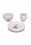 Sterntaler Baby Mädchen Kindergeschirr Set Porzellan-Geschirr-Set 3-teilig Emmi Girl - Frühstücksset, Babygeschirr - weiß