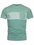 Indicode Herren INSprings T-Shirt mit Rundhalsausschnitt und Brusttasche | Herrenshirt Sommershirt Deep Sea, XL