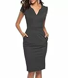 CEASIKERY Damen Business Retro Cocktail Bleistift Wear für die Arbeit Büro Freizeitkleid