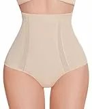 SIMIYA Shapewear Damen Bauchweg Unterhose, Miederhose Hoher Taille Figurformende Tanga Unterwäsche, Bauch Weg Bauchkontrolle Shaping Miederslip für Frauen(Beige,S)