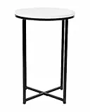 Flash Furniture Beistelltisch Wohnzimmer weiß marmor matt schwarz