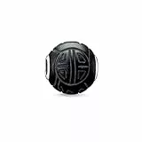 Thomas Sabo Herren Bead Shanghai Obsidian mattiert schwarz Karma Beads 925 Sterling Silber K0055-023-11