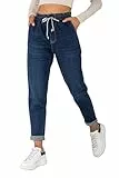 Nina Carter P500 Damen Jogginghose High Waist Jeanshosen Sommer Jeans (Dunkelblau (P500-39), M)