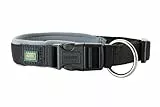 HUNTER Hundehalsung NEOPREN VARIO PLUS, Farbe: schwarz/grau, strapazierfähiges Nylon, weiche Neoprenpolsterung, stufenlos verstellbar, mit Zugentlastung, pflegeleicht, komfortabel, Größe: L/2,5