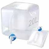 Jarkyfine Wasserkanister Faltbarer, Wasserkanister 20L Wasserkanister Mit Hahn Wasserkanister Camping Faltkanister Inkl Auslaufsicherem Dosierhahn & Tragehenkel Faltwasserkanister für Outdoor