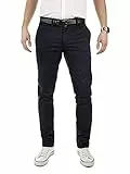 Yazubi Herren Chino Hose Dustin - Chinohose mit Gürtel, Blau (Night Sky 4R193924), W34/L34