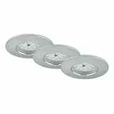 Briloner Leuchten 7204-036 LED Einbauleuchte, Einbaustrahler, LED Strahler, Spots, Deckenstrahler, Deckenspot, Lampen Wohnzimmer, led einbaustrahler 230v, Deckeneinbauleuchten, 5 Watt, 400 Lumen, Badezimmer / Bad geeignet IP44, energiesparend, 3er Set, rund, aluminium