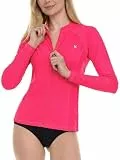 Hurley Rash Guard für Frauen, voller Reißverschluss, Lange Ärmel Badepullover mit Reißverschluss für Frauen, Surf-Top UPF 50+ SPF Sonne und UV-Schutz, Melon, L