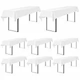 Showgeous 8 Stück Biertisch Tischdecke universal für 50cm u.70cm Biertische Hussen für Biertisch Biertischhussen Biertisch-Husse Bierzeltgarnitur Rechteckige Tischdecken Waschbar 100x250cm(Weiß)