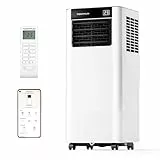 Temprium Mobile Klimaanlage 9000BTU 2,6Kw mit Abluftschlauch | 3-in-1 Mobiles Klimagerät | Fensterabdichtung | APP-Steuerung + Fernbedienung | Leiser Betrieb | 24h-Timer | Für Räume bis 25m²