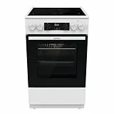 Gorenje GEC5C43WGAMZ Elektro-Standherd mit Glaskeramik-Kochfeld / 50 cm / 70 Liter/Schnellaufheizung/Pizzamodus 300°C/Auftauen/AquaClean/Ergonomische Knebel/ 8 Beheizungsarten/weiß