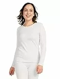 LAPASA Damen Innenfleece Thermo Unterhemd, Thermounterwäsche Oberteil Funktionsunterwäsche, L42 Weiß, 300 Extra warm, XL