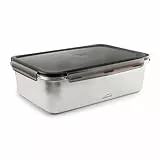 LACOR - 64676 - Ecoinox Pro Luftdichtes Tupper, 6,5 L, Edelstahl 18/10 mit Polypropylen-Deckel, Luftdichte und wiederverwendbare Lunchbox, Geeignet für Kühlschrank, Backofen und Geschirrspüler