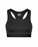 Snocks Sport BH für Damen - Sportunterwäsche Perfekter Halt ohne Einzuschränken - Schnell trocknend und unterstützend Fitness Bustier - Multifunktionaler Fitness Bra - Gr. L - Farbe Schwarz