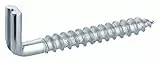 haggiy Schraubhaken 5,8 x 50 mm mit Schlitz – Hakenschraube verzinkt mit Gewinde, Einschraubhaken Metallhaken gerade Form, 25 Stück